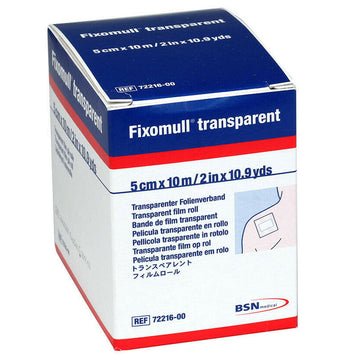 Fixomull Transparent Dressing Fixation Film Roll First Aid Waterproof 5Cm x 10M