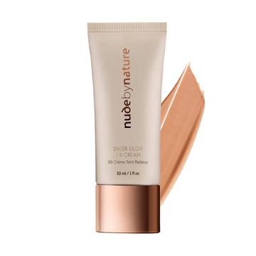 Nude By Nature Sheer Glow BB Cream 04 Natural Tan SPF8 Makeup Foundation 30mL