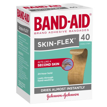 Band-Aid Skin-Flex Sterile Strips Plaster Bandages Dressings Wound Care 40 Pack