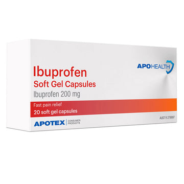 ApoHealth Ibuprofen 200mg Soft Gel Capsule Headache Muscle Pain Reliever 20 Pack