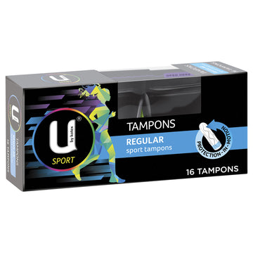 Kotex Tampons Sports Regular Ultra Absorbent Slim Sanitary Period Care 16 Pack