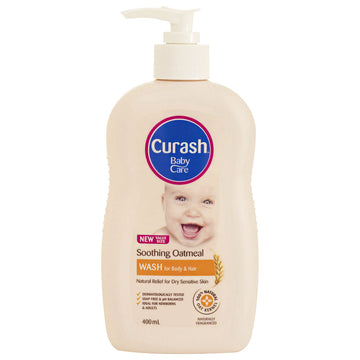 Curash Baby Care Soothing Oatmeal Wash Dry Sensitive Skin Natural Relief 400mL