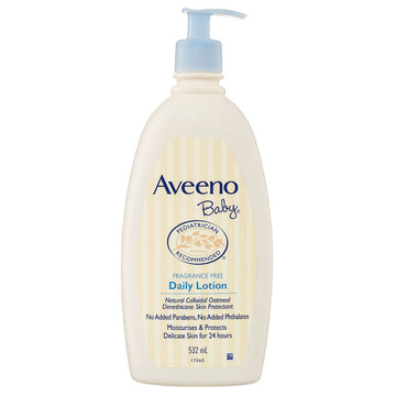 Aveeno Baby Daily Lotion 532mL Fragrance Free 24h Skin Moisturises Protection