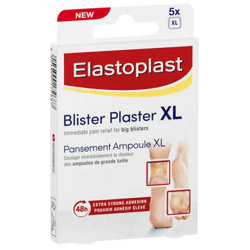 Elastoplast Blister Relief Plaster 48 Hours Extra Large Waterproof Strips 5 Pack