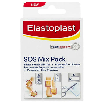 Elastoplast Sos Mix Pack 6 Pack Blister Adhesive Plasters First Aid Waterproof