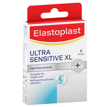 Elastoplast Ultra Sensitive Xl Pain-Free Removal Bandages Strips Plaster 5 Pack