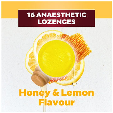 Betadine Anaesthetic Lozenges Sore Throat Relief Numb Pain Honey & Lemon 16 Pack