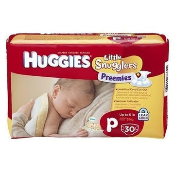 Huggies Little Snugglers Premmie Nappies Pad Premature Newborn Babies 30 Pack