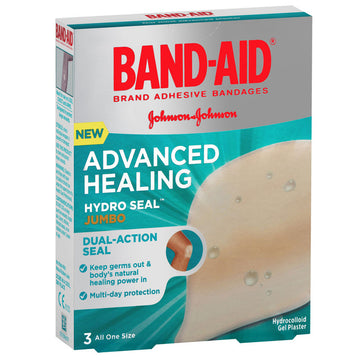 Band-Aid Advanced Healing Hydro Seal Jumbo 3 Pack Bandages Plaster Dressings