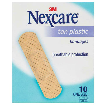 Nexcare Tan Plastic Bandages Strips Sachet Plaster Pad First Aid 19Mm x 72Mm