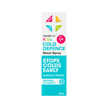 Mundicare Cold Defence Kids Nasal Spray Saline Solution Natural Carragelose 20mL