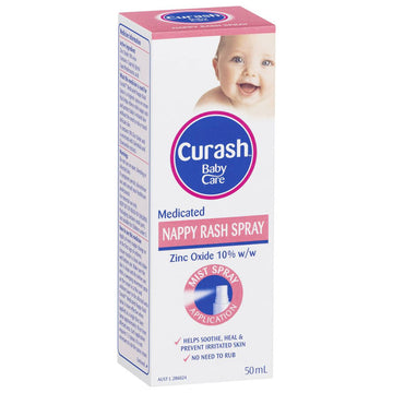 Curash Babycare Medicated Nappy Rash Spray 50mL Baby Skin Rashes Soothing Relief