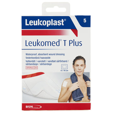 Leukomed T Plus Wound Dressing Pad Cover Bandages First Aid 5 Pack 8Cm x 10Cm