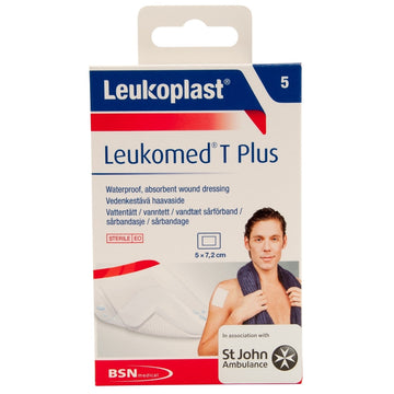 Leukomed T Plus 5 Pack Wound Dressing Bandages First Aid Waterproof 5Cm x 7.2Cm