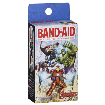 Band-Aid Avengers Waterproof Strips Kids Plaster Tape Bandages Dressings 15 Pack