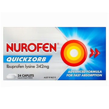 Nurofen Ibuprofen Quickzorb Muscular Pain Headache Migraine Relief 24 Caplets