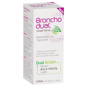 Bronchodual Cough Syrup Dual Action Relieves Dry Chesty Coughs Oral Liquid 120mL