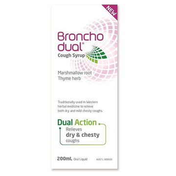 Bronchodual Cough Syrup Dual Action Relieves Dry Chesty Coughs Oral Liquid 200mL