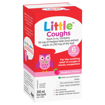 Little Coughs Chesty Congestion Soothing Relief Raspberry Liquid Syrup 200mL