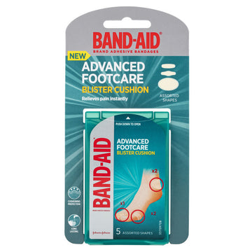 Band-Aid Advanced Footcare Blister Cushion Plaster Strips Assorted Shapes 5 Pack