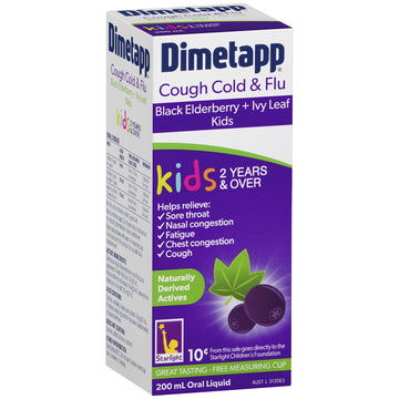 Dimetapp Cough Cold & Flu Relief Black Elderberry + Ivy Leaf Kids 2Yrs+ 200mL