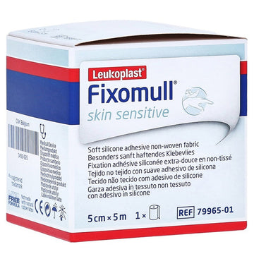 Leukoplast Fixomull Skin Sensitive Touch Roll Bandages Wound Dressings 5Cm x 5M