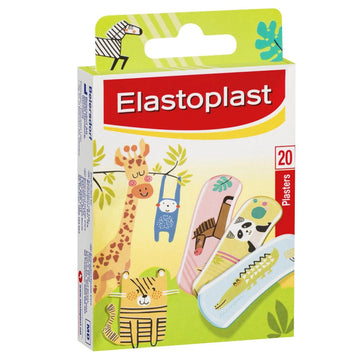 Elastoplast Animal Design Strips Plaster Kids First Aid Bandages Pad 20 Pack
