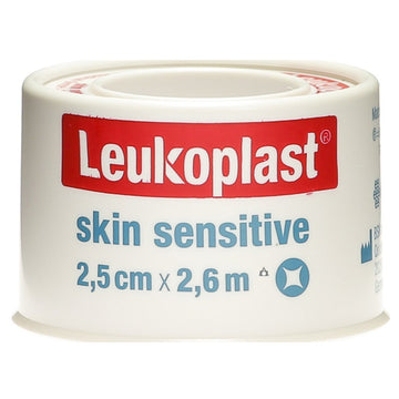 Leukoplast Skin Sensitive Plasters Fixation Tape Roll Dressings 2.5Cm x 2.6M