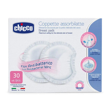 Chicco Breast Pads Anti-bacterial Nipple Protector Ultra Thin Fabric 30 Pack