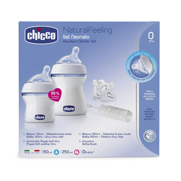 Chicco Natural Feeling Newborn Starter Set 0+ Month Baby Feeding Bottle BPA Free