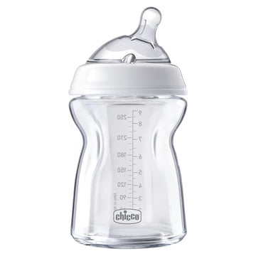 Chicco Natural Feeling Glass Milk Feeding Bottle 0+ Months Baby Anti Colic 150mL