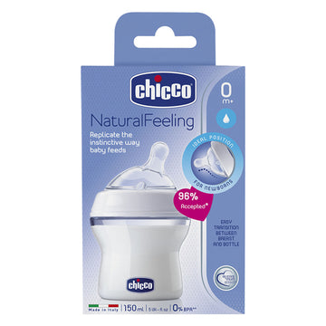 Chicco Natural Feeling Milk Feeding Bottle 0+ Months Infant Anti Colic 150mL
