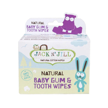 Jack N' Jill Natural Baby Gum & Tooth Cotton Wipes Cleans Infant Teeth 25 Pack