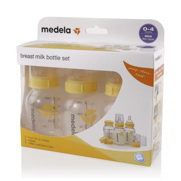 Medela Breast Milk Feeding Bottle Set With Wide Base Teat BPA Free 150mL 3 Pack