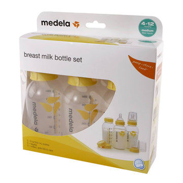 Medela Breast Milk Feeding Bottle Set With Wide Base Teat BPA Free 250mL 3 Pack