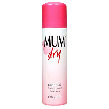 Mum Dry Aerosol Antiperspirant Deodorant Cool Pink Body Odour Protect Spray 100g