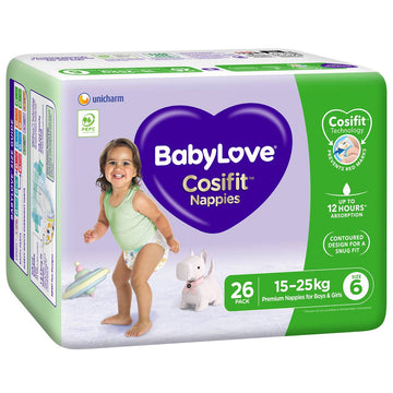 Babylove Cosifit Nappies Size 6 Junior 15-25Kg Unisex Disposable Nappy 26 Pack