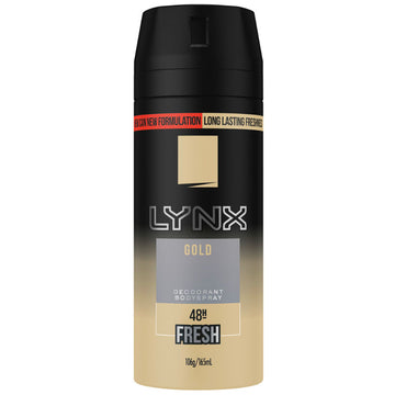 Lynx Gold Deodorant Body Spray Aerosol 165mL 48h Fresh All Day Odour Protection