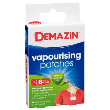 Demazin Vapourising Patches 6 Pack Long Lasting Soothing Vapours Non Medicated
