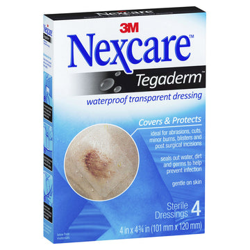 Nexcare Tegaderm Waterproof Transparent Wound Dressing 4 Pack Sterile First Aid