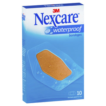 Nexcare Waterproof Plastic Large Strip 10 Pack Wound Bandages Plaster First Aid