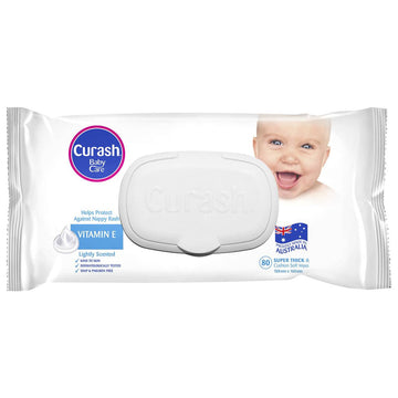 Curash Babycare Moisturising Vitamin E Cleansing Wet Wipes Skin Care 80 Pack