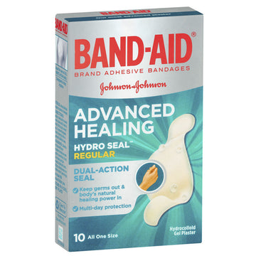 Band-Aid Advanced Healing Hydro Seal Gel Plasters Regular Strip Dressing 10 Pack