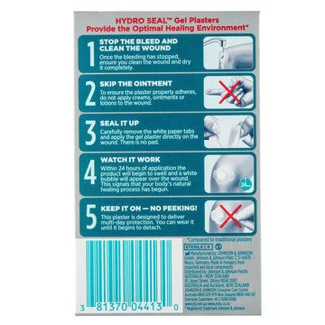 Band-Aid Advanced Healing Hydro Seal Gel Plasters Large Strips Dressings 6 Pack