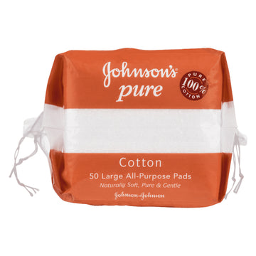 Johnsons Pure Organic All Purpose Soft Plain Cotton Pads Make-Up Remover 50pk