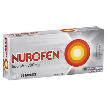 Nurofen Ibuprofen Tablets Body Pain Relief Headache Migraine Flu 200Mg 24 Pack