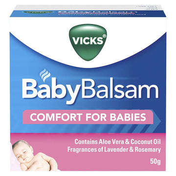 Vicks Baby Balsam Decongestant Chest Rub Comfort Moisturising Relax Vaporub 50g
