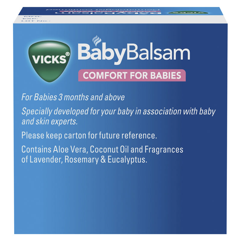 Vicks Baby Balsam Decongestant Chest Rub Comfort Moisturising Relax Va