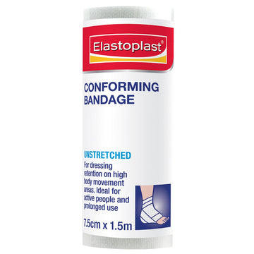 Elastoplast Conforming Bandage Roll Unstretched Gauze Dressings 7.5Cm x 1.5M