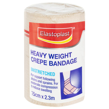Elastoplast Heavy Weight Crepe Bandage Roll Gauze Dressings Tan 7.5Cm x 2.3M